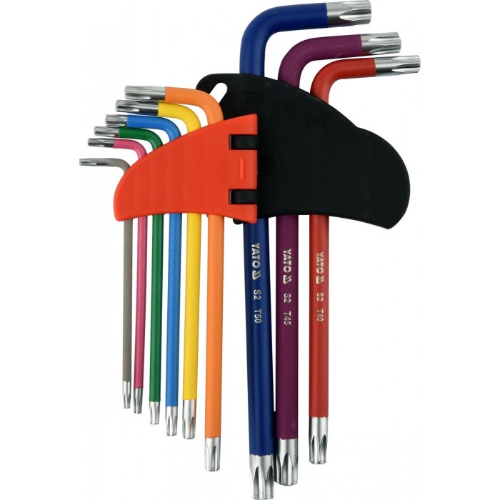 Ключі "TORX" YATO : Т10- Т50, Г-подібні, 2-сторонні, HRC 58-62, S2 [10/50]