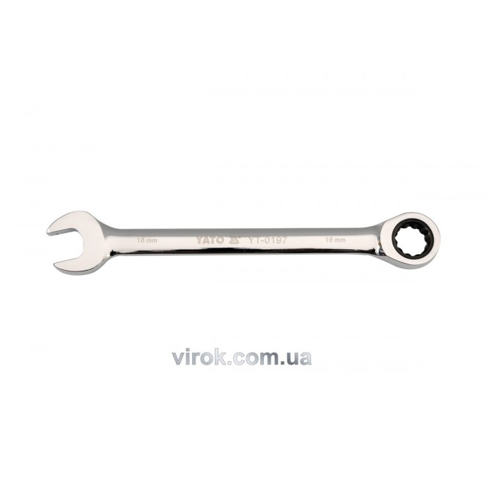 Ключ ріжково-накидний YATO з тріщаткою : CrV, М= 10 мм, L= 160 мм [10/50/100]