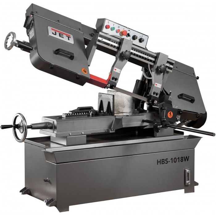 Стрічкопильний верстат по металу JET HBS-1018W : 400В, 2,8/1,5кВт,пол-3300х27мм, зона обр190-250мм