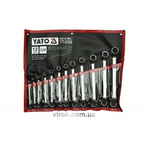 Ключі гнуто - накидні YATO : CrV, М= 6х7-30х32 мм, Набір 12шт. [4]