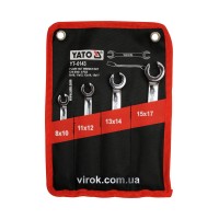 Ключі накидні YATO : Відкриті, М= 8х10-15х17 мм, Набір 4 шт. [25/50]
