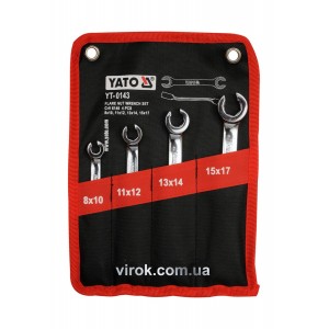 Ключі накидні YATO : Відкриті, М= 8х10-15х17 мм, Набір 4 шт. [25/50]