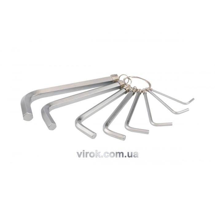 Ключі 6-гранні Г-подібні YATO : Cr-V, М2-10 мм, 8 шт. [12/72]