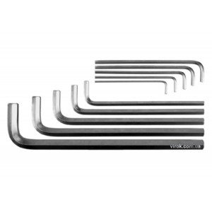 Ключі 6-гранні Г-подібні YATO : Cr-V, М3-17 мм, 10 шт. [5/240]