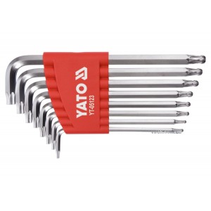 Ключі ТОRХ Г-подібні YATO : Т9-Т40, з кульовим наконечником, Cr-V, 8 шт [10/100]