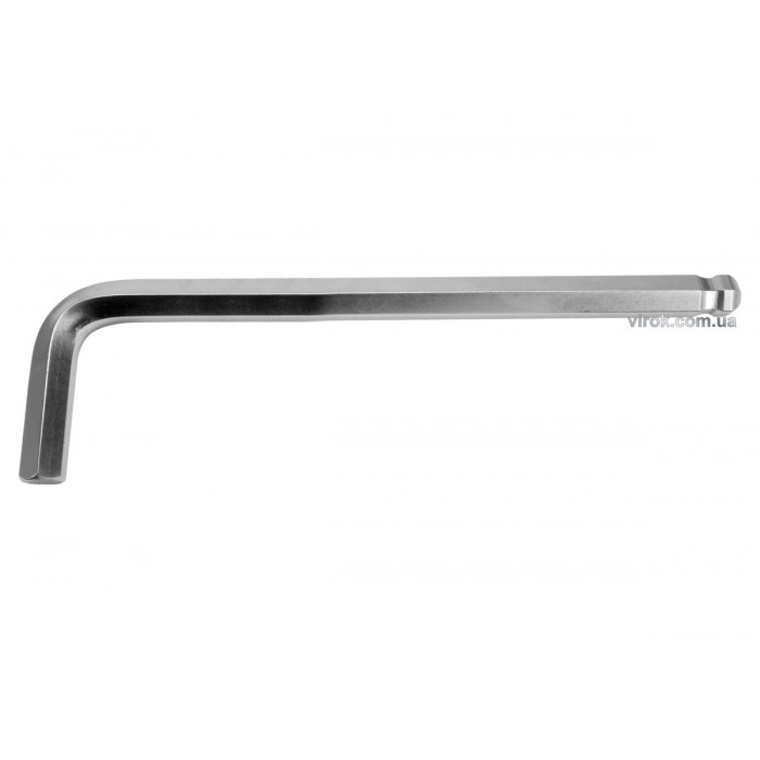 Ключ 6-гранний Г-подібний 2-сторонній YATO Cr-V, М17 мм, з кульовим наконечником, 63х250 мм [15/30]