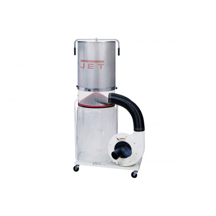 Витяжна устатковина JET DC-1100CK : 230В, 1.9(1.1)кВт; прод.-1620м³/год, порох. збір.V=150л,(2 М)