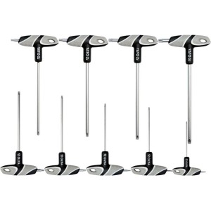 Ключі 6-променеві "TORX TR" з отвором YATO : "T"- образні, Т10-Т50, двосторонні, компл. 9 шт.[12/24]