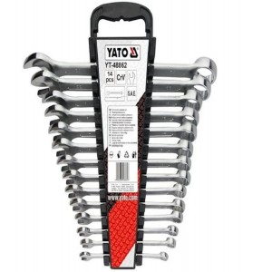 Ключі ріжково накидні YATO: 3/8"- 1¼", хром-ванад.. набір 14 шт.