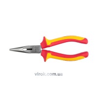 Щипці електромонтажні подовжені півкруглі прямі YATO : L= 160 мм з ізоляцією 1000V [6/36]