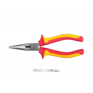 Щипці електромонтажні подовжені півкруглі прямі YATO : L= 160 мм з ізоляцією 1000V [6/36]