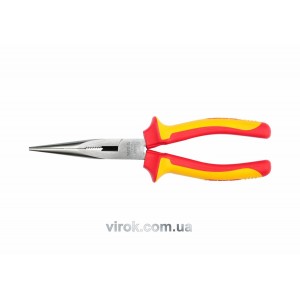 Щипці електромонтажні подовжені півкруглі прямі YATO : L= 200 мм з ізоляцією 1000V [6/36]