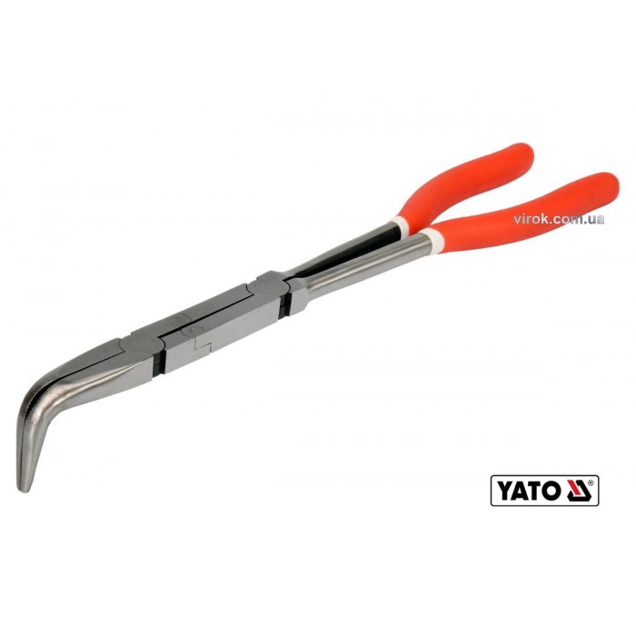 Щипці вигнуті під 90° подовжені з 2 шарнірами YATO : L= 330 мм, HRC 50, Cr-V [5]