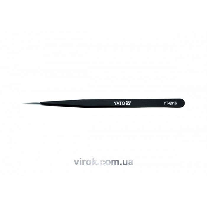 Пінцет прямий антистатичний YATO : L= 140 мм [20/480]