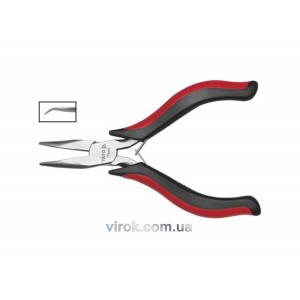 Тонкогубці-міні загнуті нікельовані YATO : L= 115 мм [6/120]