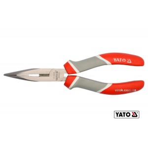 Тонкогубці нікельовані зігнуті YATO : L= 200 мм [6/60]
