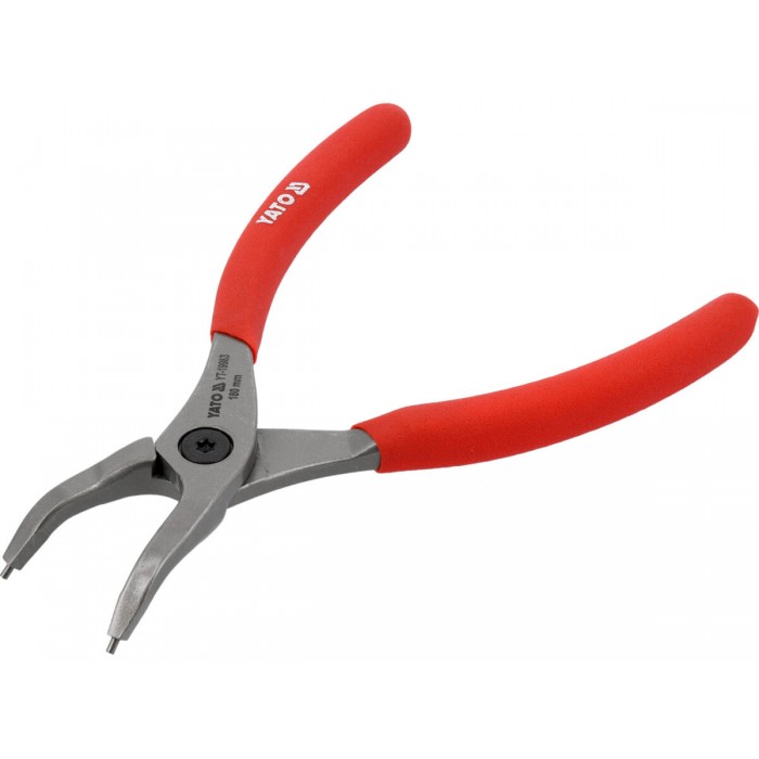 Щипці SEGERA для стопорних кілець YATO гнуті під 45° стискні, l= 180 мм, розвід- 19-60 мм [6/48]
