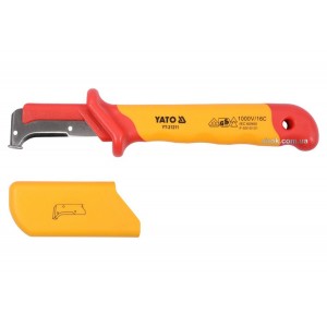 Ніж для знімання ізоляції YATO; l=155 мм, лезо l=38 мм з діелектр. ізольованою ручкою 1000 В [6/72]
