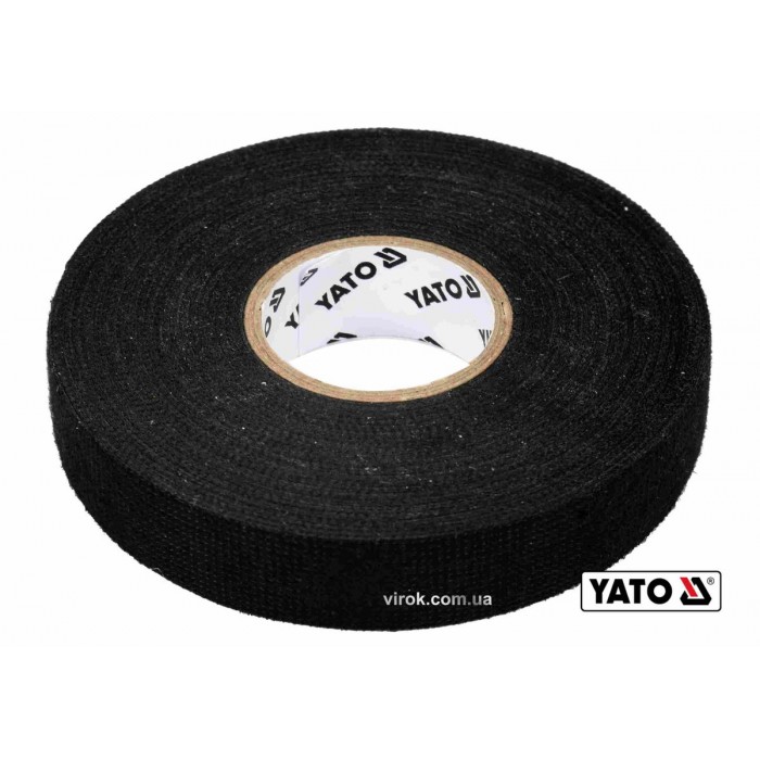 Стрічка ізоляційна ХБ YATO 25м x19x0.3 мм (тканинна) t= -40°С +105°С для мотання пучків кабелів [10]