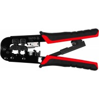 Кліщі для обтискання і зачистки кабелів YATO : RJ45, RJ11, L=190 мм [10/50]