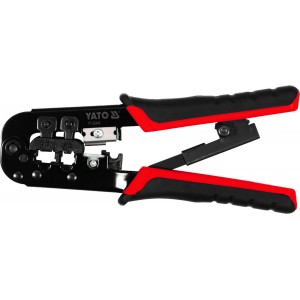 Кліщі для обтискання і зачистки кабелів YATO : RJ45, RJ11, L=190 мм [10/50]