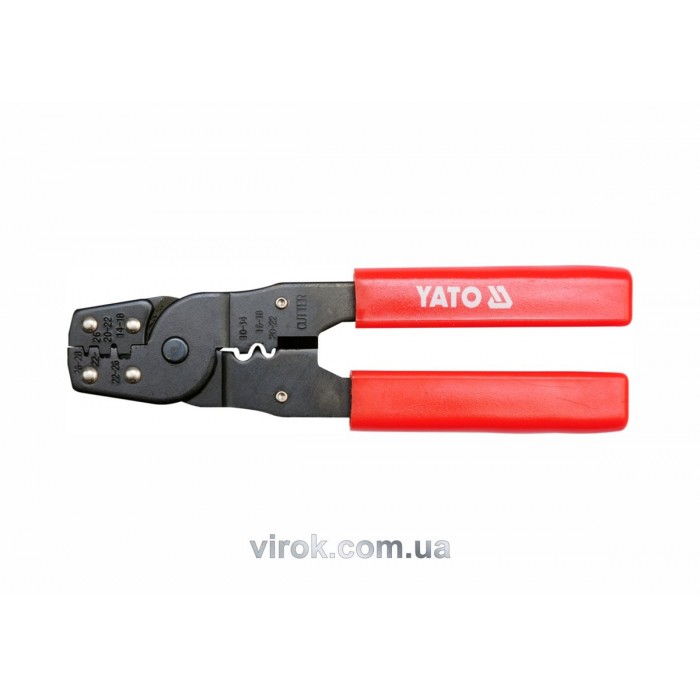 Кліщі для обтискання і зачистки проводів YATO, L=180 мм [12/72]