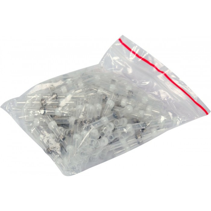 Кембрики термоусадні при t≤ 105°C з припоєм YATO, прозорі для провідників 0.25-0.34 мм², 100шт [558]