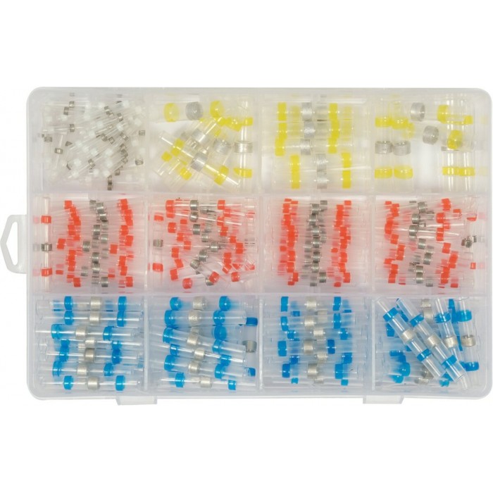 Кембрики термоусадні при t≤ 105°C з припоєм YATO, для провідників 0,25- 6,0 мм², 220 шт [60]