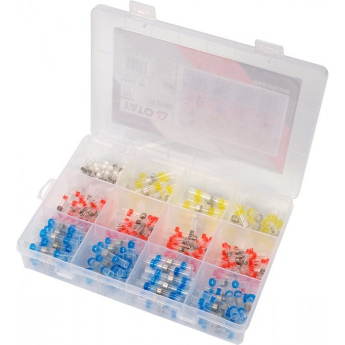 Кембрики термоусадні при t≤ 105°C з припоєм YATO, для провідників 0,25- 6,0 мм², 220 шт [60]