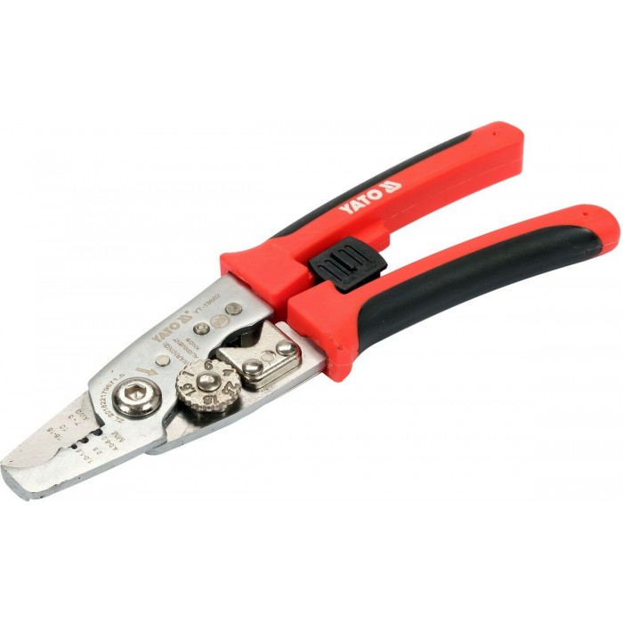 Кліщі для обрізання і знімання ізоляції з провідників YATO Ø≤ 10,5 мм, L= 200 мм [10/100]