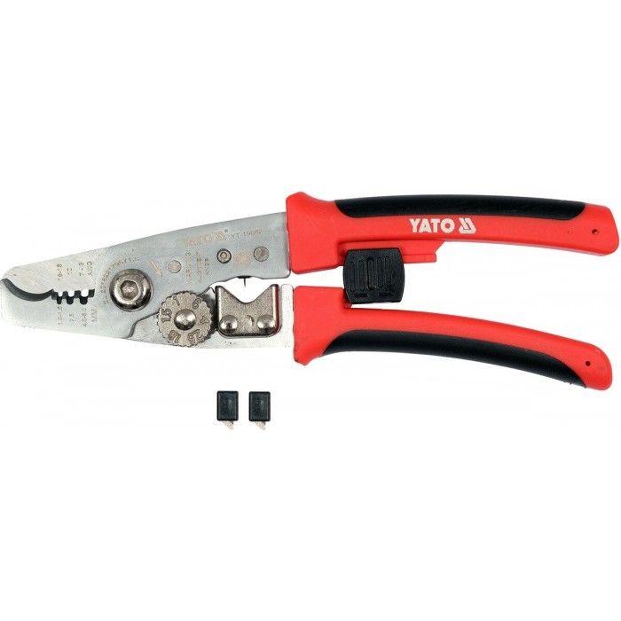 Кліщі для обрізання і знімання ізоляції з провідників YATO Ø≤ 10,5 мм, L= 200 мм [10/100]