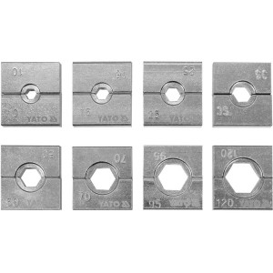Матриці змінні YATO для кліщів YT-22860 з губками 10, 16, 25, 35, 50, 70, 95, 120 мм², 8 елем. [10]