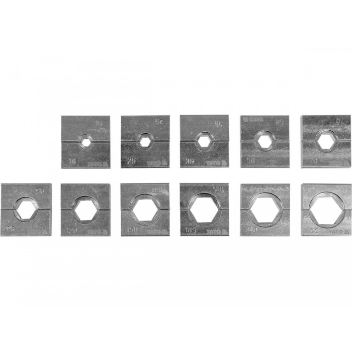 Матриці змінні YATO для кліщів YT-22862 з губками 16, 25, 35, 50, 70, 95, 120, 150, 185, 240,300 мм²