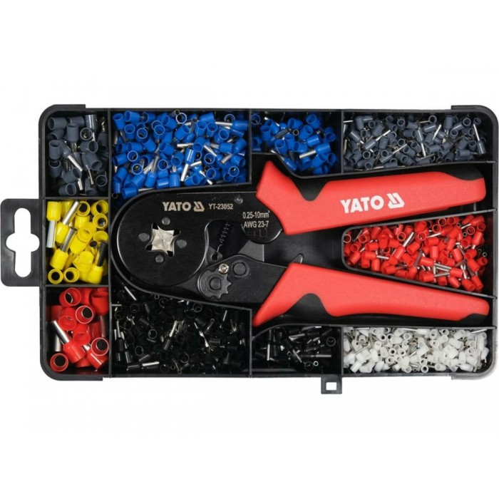 Кліщі для затискання втулкових наконечників провідн-в YATO L= 175мм, з наконечн. 0.25-10 мм² 1200 шт