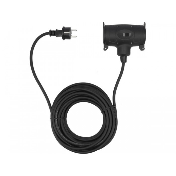 Кабель-подовжувач для будів. робіт мереж 230В YATO, 2 гнізда l= 10м. струм- 16А, 3-жильний S=1,5 мм²