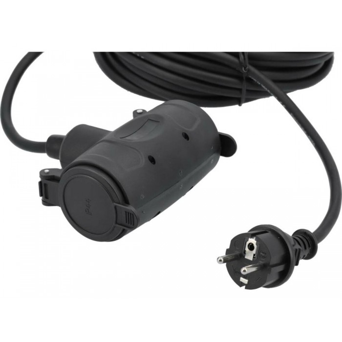 Кабель-подовжувач для будів. робіт мереж 230В YATO, 2 гнізда l= 10м. струм- 16А, 3-жильний S=1,5 мм²