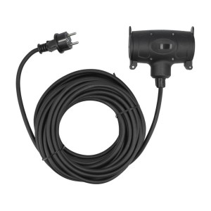 Кабель-подовжувач для будів. робіт мереж 230В YATO, 2 гнізда l= 15м. струм- 16А, 3-жильний S=1,5 мм²