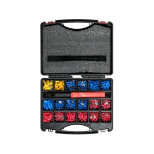 Набір електричних роз'ємів з ізоляцією і клем YATO: 500 шт, 50 пластик. хомутів і затискач в футлярі