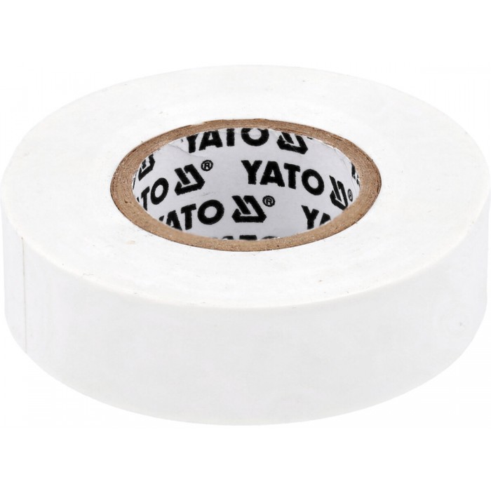 Стрічка електро-ізоляційна ПВХ YATO біла, 20 м x19x0.13 мм, робоча t= 5-50 °С [72]