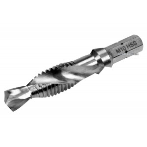 Свердло-мітчик YATO М10 х 1.5 мм, HSS М2, HEX-1/4", l= 59/15 мм [20/200]