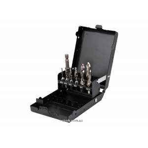 Набір свердл-мітчиків YATO М3-М10, HSS М2, HEX-1/4", з подовжувачем l= 60 мм, 7 шт [5/60]