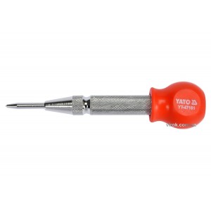 Кернер пружинний автоматичний по металу YATO l=125 мм з регульованим вістрям [12/72]