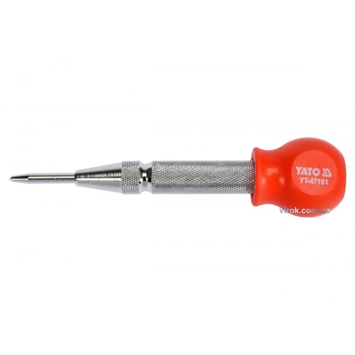 Кернер пружинний автоматичний по металу YATO l=125 мм з регульованим вістрям [12/72]