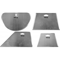 Скребки столярні з нержавійочої сталі YATO : 205х98 мм, 160х100 мм, 120х80 мм, 100х160 мм, 4 шт(DW)