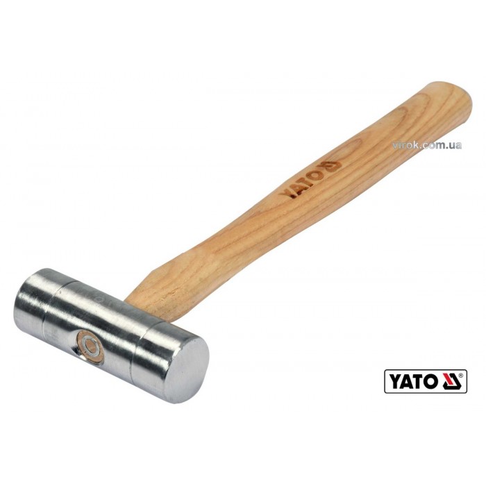 Молоток алюмінієвий YATO : Ø30 x 280 мм, m= 150 г, дерев'яна ручка [6/36]