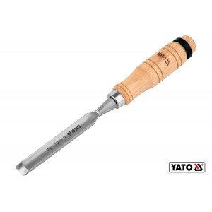 Стамеска напівкругла YATO : b= 14 мм, клинок- 125 мм, дерев'яна ручка- 112 мм [12/48]