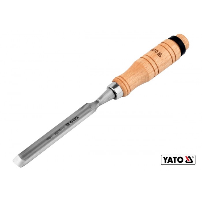 Стамеска напівкругла YATO : b= 16 мм, клинок- 125 мм, дерев'яна ручка- 112 мм [12/48]