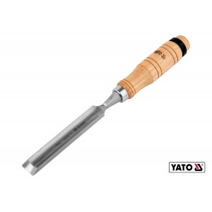 Стамеска напівкругла YATO : b= 19 мм, клинок- 125 мм, дерев'яна ручка- 112 мм [12/48]