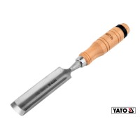 Стамеска напівкругла YATO : b= 32 мм, клинок- 125 мм, дерев'яна ручка- 112 мм [12/48]