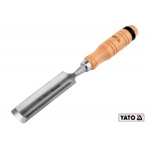 Стамеска напівкругла YATO : b= 32 мм, клинок- 125 мм, дерев'яна ручка- 112 мм [12/48]